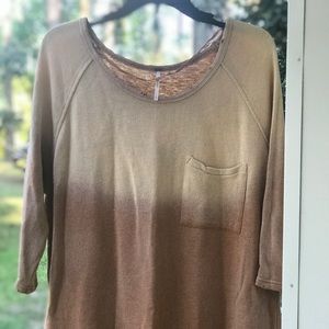 Free People Tie Dye Top Large Orange Tunic